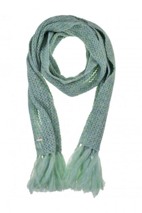 Ajour Design Knitted Scarf Mint