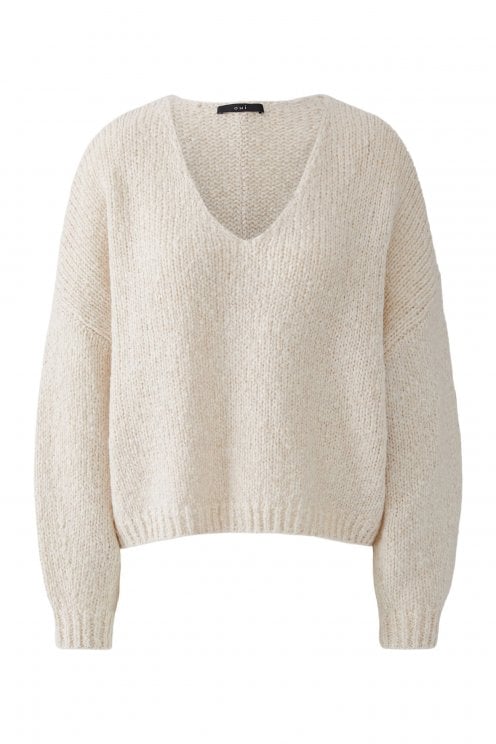 Angel Yarn V-neck Pullover Light Beige Mel