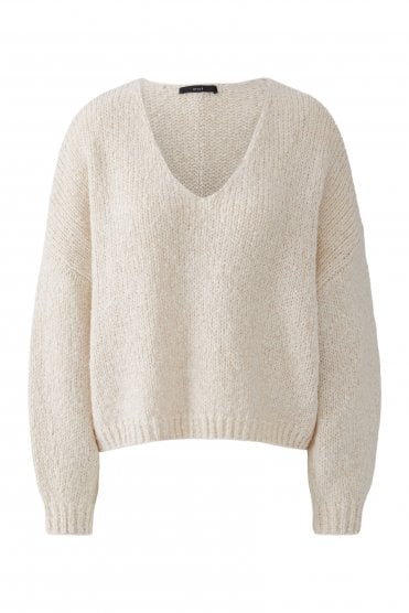 Angel Yarn V-neck Pullover Light Beige Mel