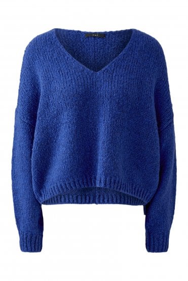 Angel Yarn V-neck Pullover Royal Blue