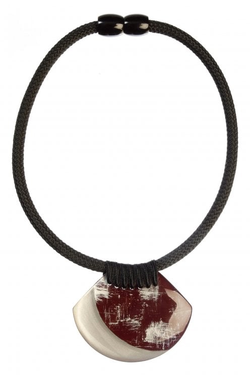 Avani Necklace Silver/burgandy