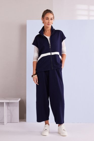 Balloon Shape Pants French Blue