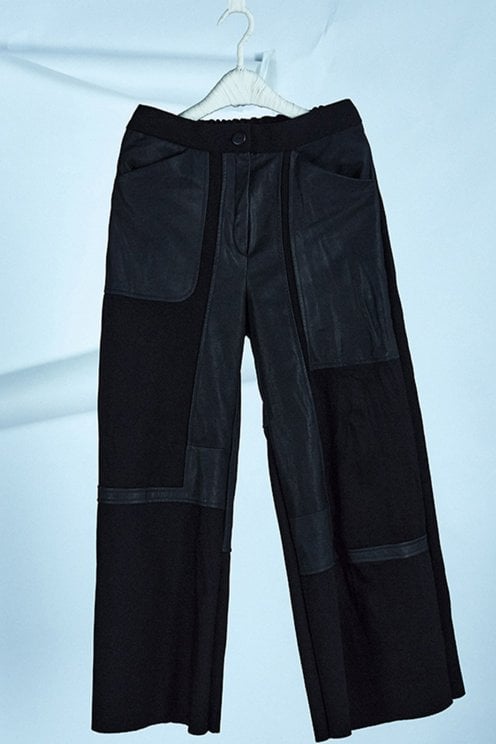 Bits And Pieces Leather Pants Black