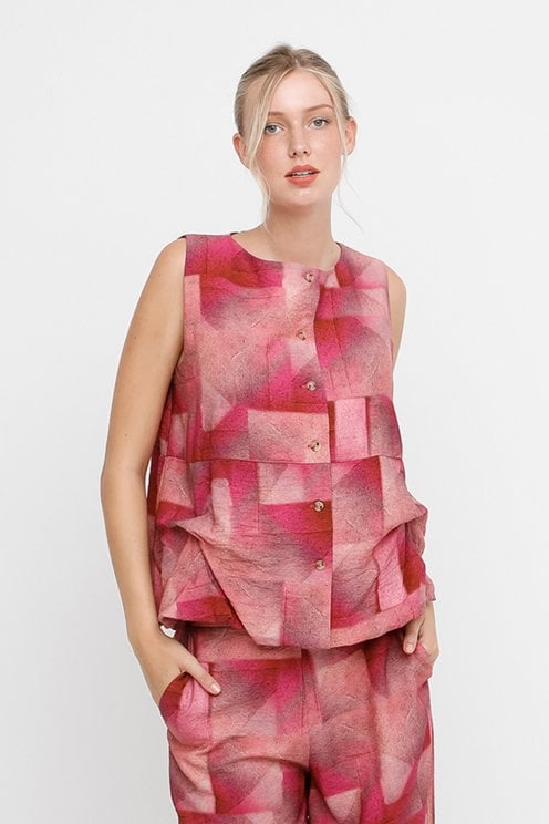 Block Shaded Blouson Top Reflection
