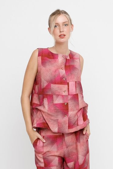 Block Shaded Blouson Top Reflection