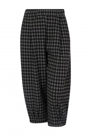Bold Check Balloon Pants Grigio