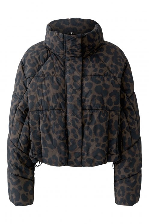 Boxy Padded Jacket Dark Brown/grey