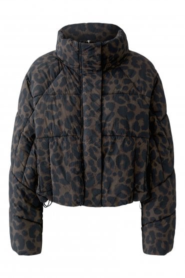 Boxy Padded Jacket Dark Brown/grey