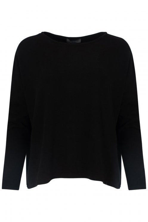 Boxy Soft Knit Pullover Black