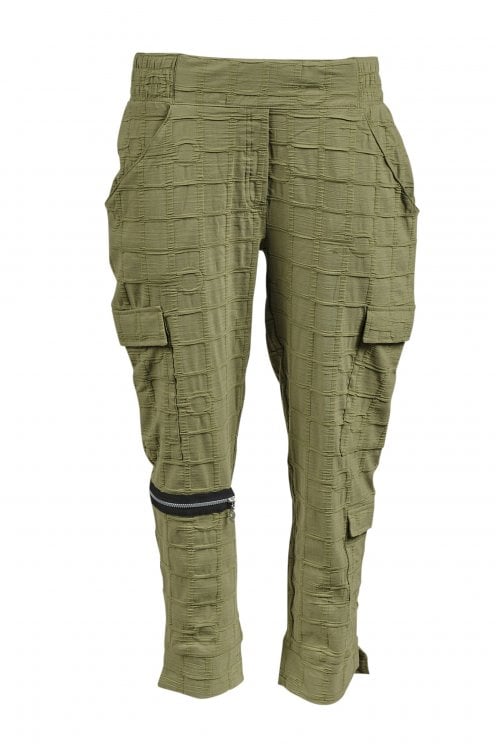 Bubble Crop Trouser With Pocket Detail Olive