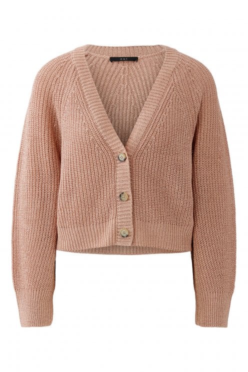 Cardigan With Metallic Thread Dusty Rose
