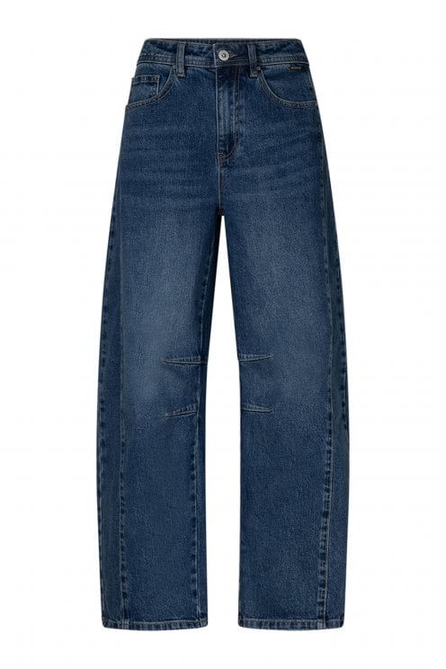 Cayla Barrel Leg Jeans Mid Stone