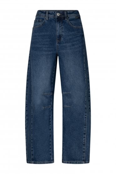 Cayla Barrel Leg Jeans Mid Stone