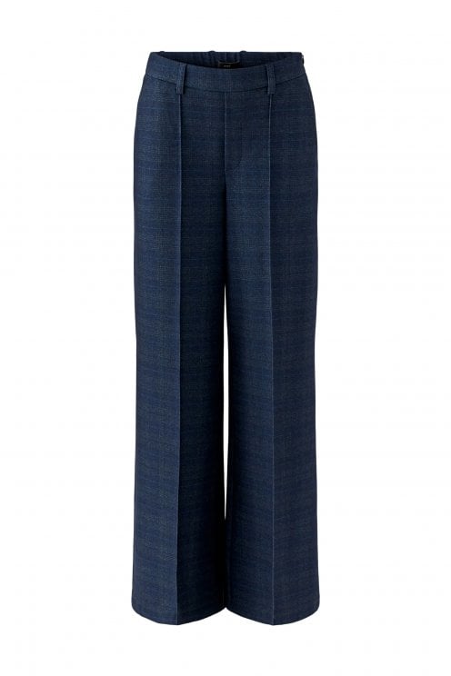Checkered Jersey Trouser Dark Blue/grey
