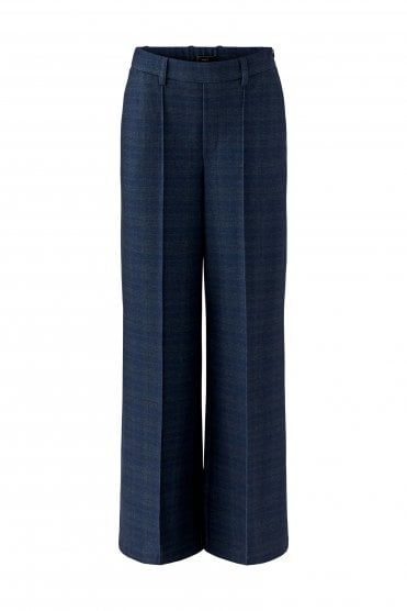 Checkered Jersey Trouser Dark Blue/grey