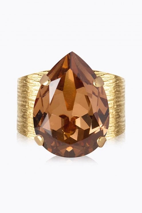 Classic Drop Ring Gold/smoke Topaz