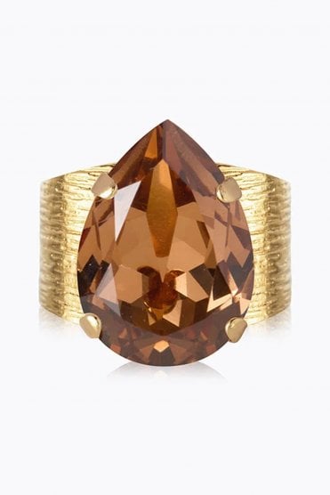 Classic Drop Ring Gold/smoke Topaz