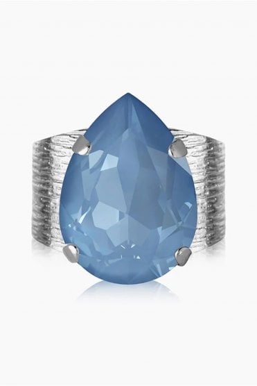 Classic Drop Ring Rhodium/denim Ignite