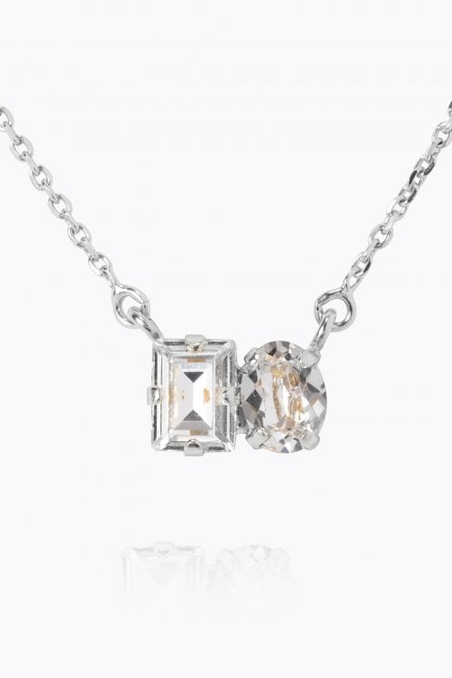 Cleo Necklace Rhodium/crystal