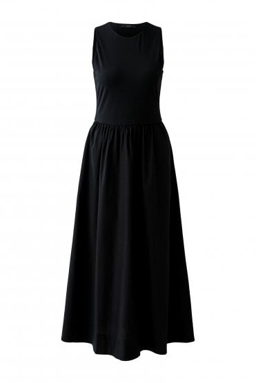 Combo Fabric Maxi Dress Black