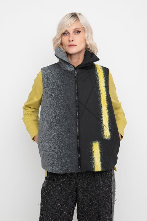 Combo Print Padded Gilet Horizon