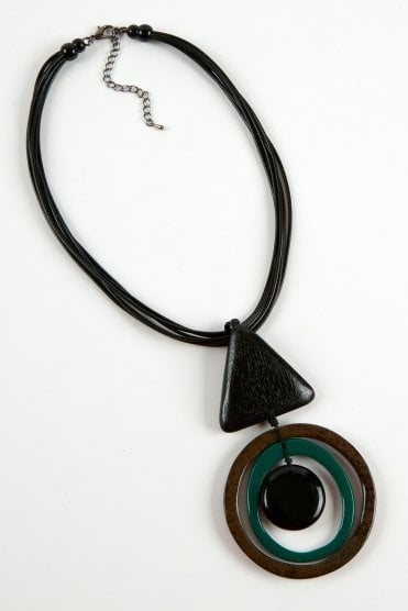Corded Double Disc Necklace