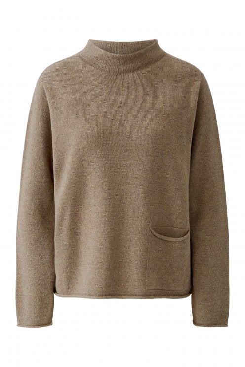 Cosy Knit Pullover Taupe Melange