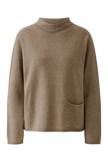 Cosy Knit Pullover Taupe Melange