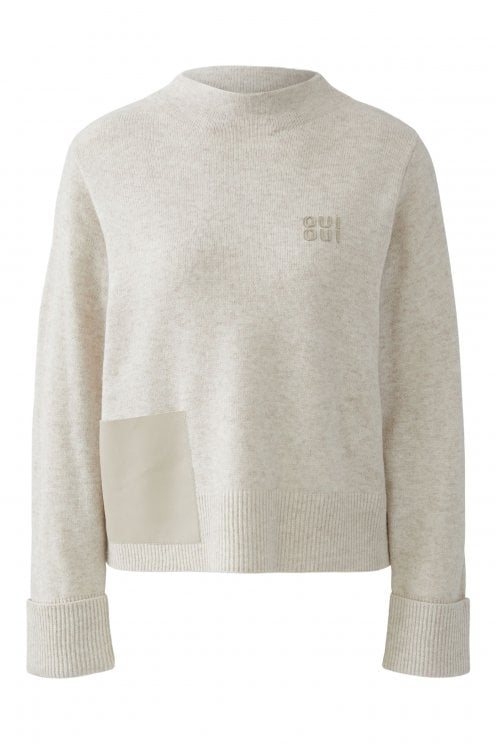 Cosy Pullover With Pocket Detail Light Beige Mel
