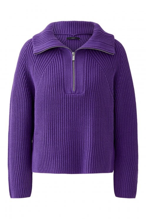 Cotton Mix Rib Pullover Amaranth Purple