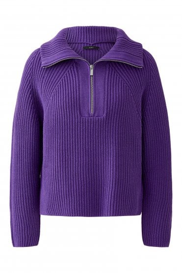 Cotton Mix Rib Pullover Amaranth Purple