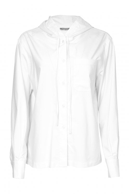 Cotton Shirt With Hood White