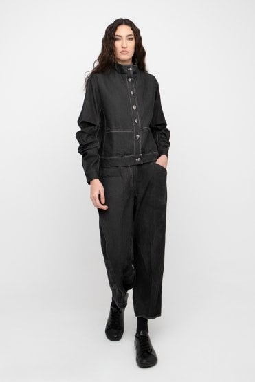 Denim Balloon Pants Black Denim