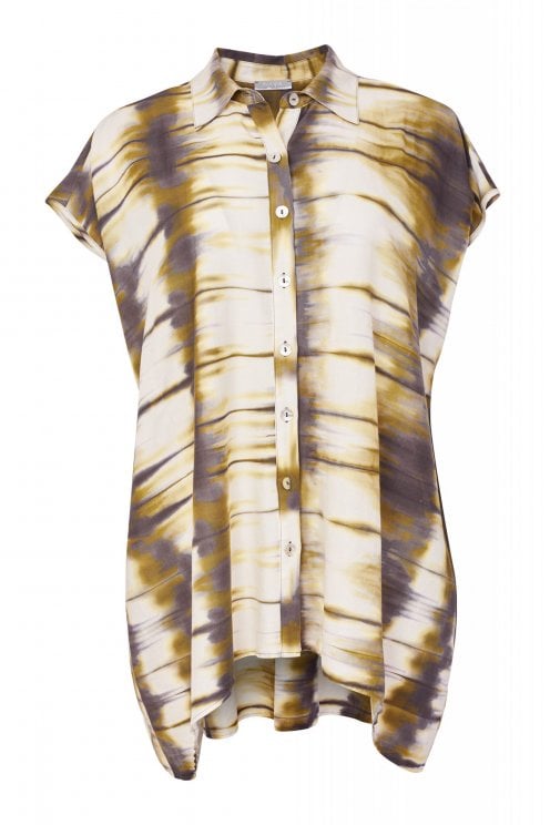 Dip Dye Print Blouse Lime