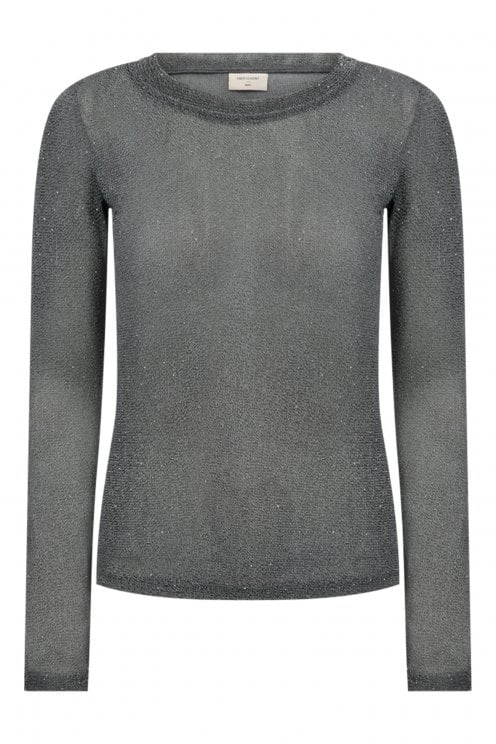 Donna Mesh Tee Dark Grey Mel