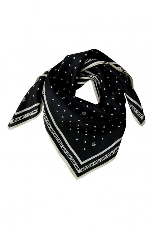 Dot Square Scarf Black/off White