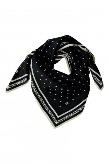 Dot Square Scarf Black/off White