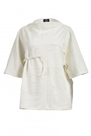 Double Top With Ruched Detail Off White