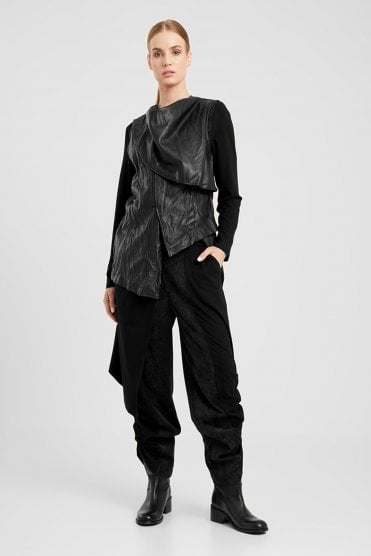 Draped Detail Trouser Black
