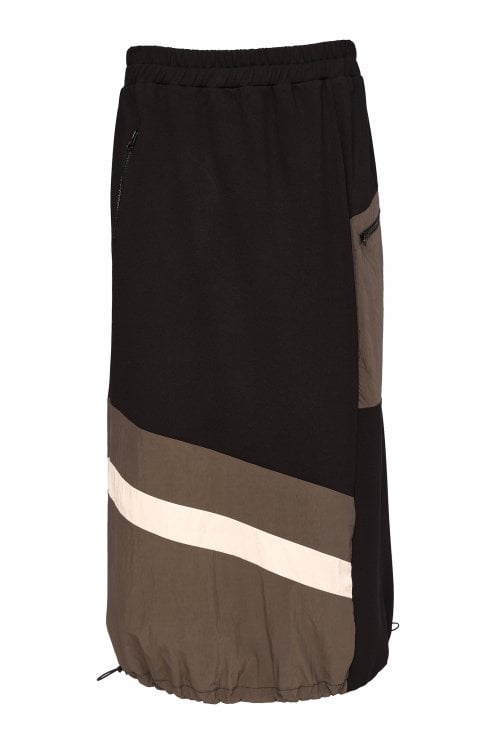 Drawstring Hem Skirt Black/thyme
