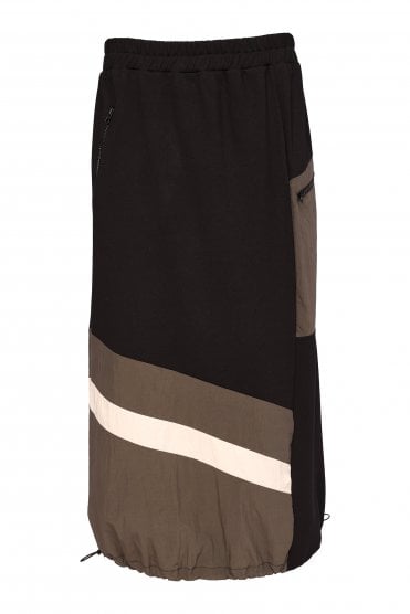 Drawstring Hem Skirt Black/thyme