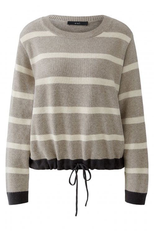 Drawstring Pullover Light Brown Stone
