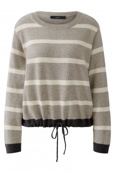 Drawstring Pullover Light Brown Stone