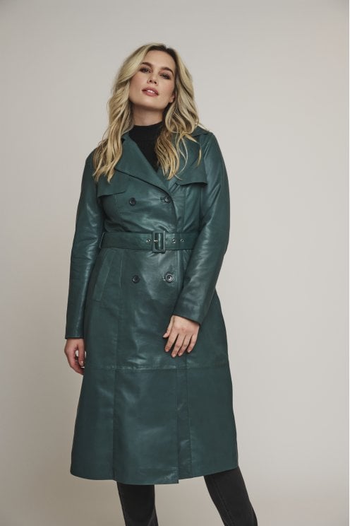 Edinia Leather Trench Coat