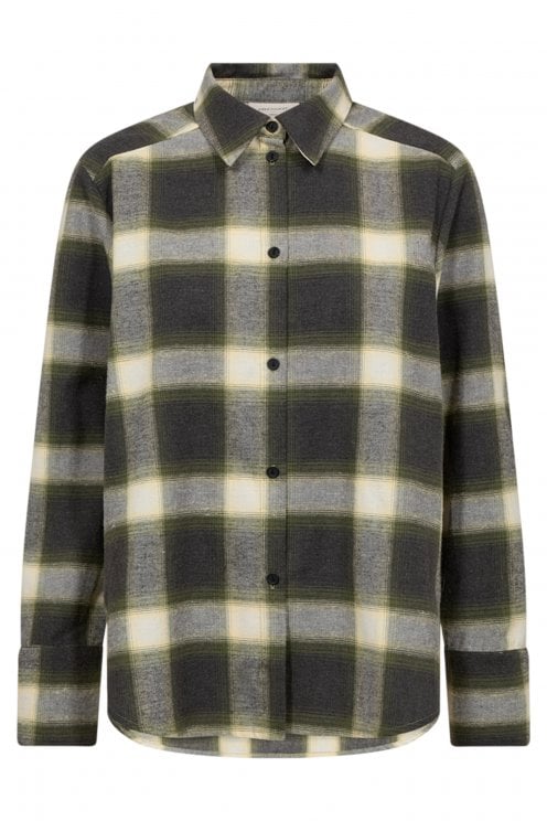 Erino Check Shirt Grey Mel/green