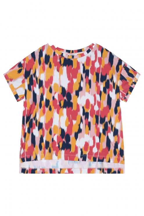 Faded Paint Print Top Baked Apple
