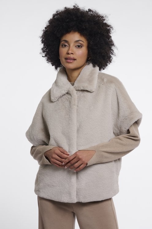 Faux Fur Waistcoat Birch