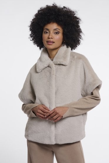 Faux Fur Waistcoat Birch