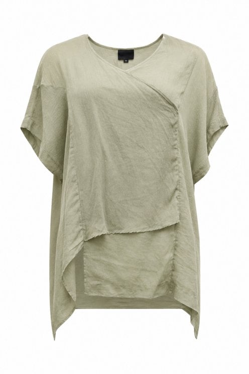 Faux Wrap Top Avacado