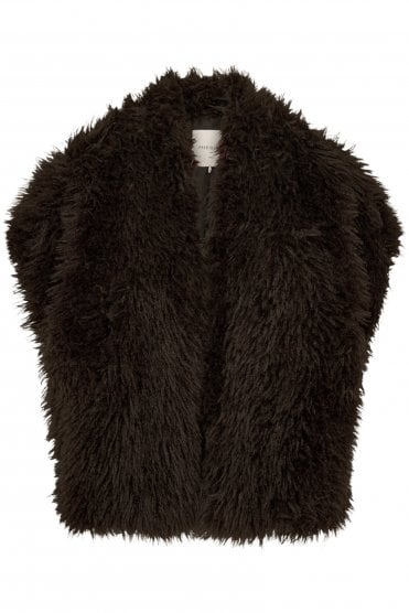 Fine Faux Fur Waistcoat Mole